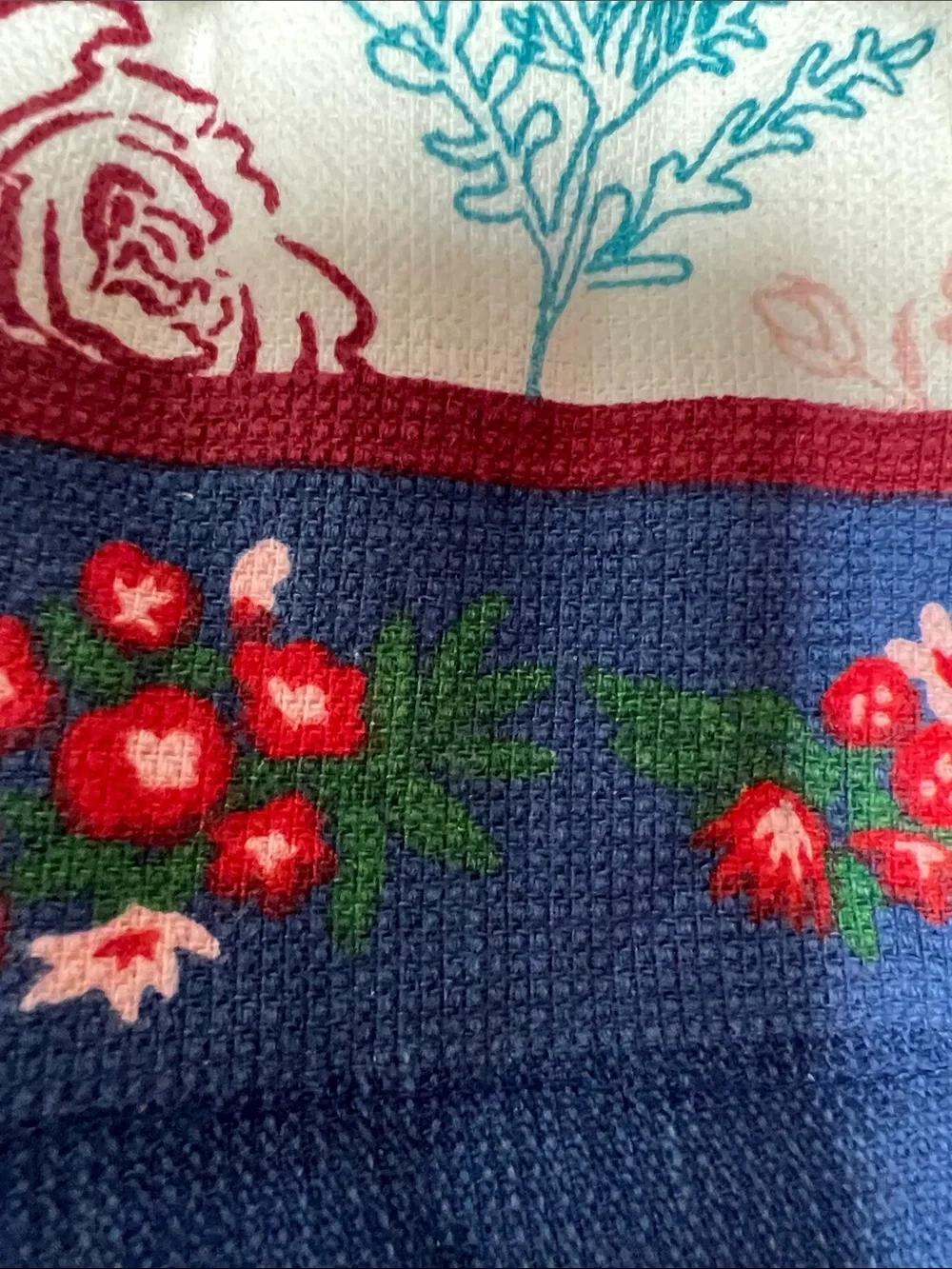 The Pioneer Woman Blue, Teal, Red Floral & Script Kitchen Towels Wishful Winter